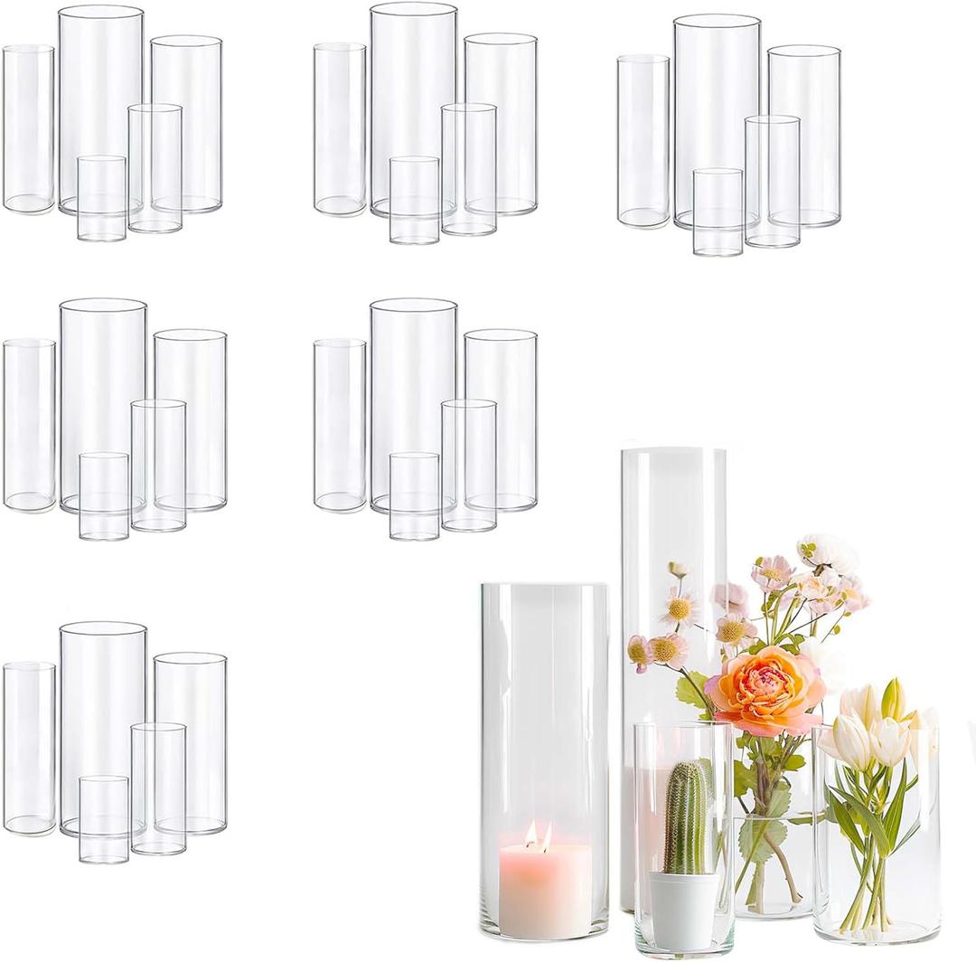 Glass Vase Cylinder Vases for Centerpieces Small Flower Glass Clear Vases Home Decor Centerpiece Table Flower Vase Decorations for Wedding Decoration&Holiday Mixed Sizes Tall 38 pack Glass Vase Cylinder Vases for Centerpieces Small Flower Glass Clear Vases Home Decor Centerpiece Table Flower Vase Decorations for Wedding Decoration&Holiday Mixed Sizes Tall 38 pack