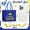 Jetec 45 Pack 2026 Graduation Gift Bags Bulk Small Congrats Bags with Handle and Bow Ribbon 5.5 x 4.7 x 2.5 Inch Grad Paper Treat Gifts Party Favor Supplies for College High School(Blue Gold)