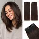 Rich Choices Short Clip in Hair Extensions Real Human Hair - 2PCS Remy Mini Clip ins Hairpiece for Women - Hairs Extensions for Thin Hairs 6 Inch #2 Dark Brown