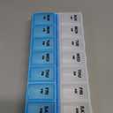 Amazon Basic Care (7-Day) AM/PM Pill Organizer, Vitamin Case, And Medicine Box, Large Compartments, 2 Times a Day, Blue and Clear Lids