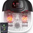 Foot Spa Bath Massager with Heat, Epsom Salt,Bubbles, Vibration and Red Light, Tub for Stress Relief,Foot Soaker Mothers Day Gifts for Women Mom Dad