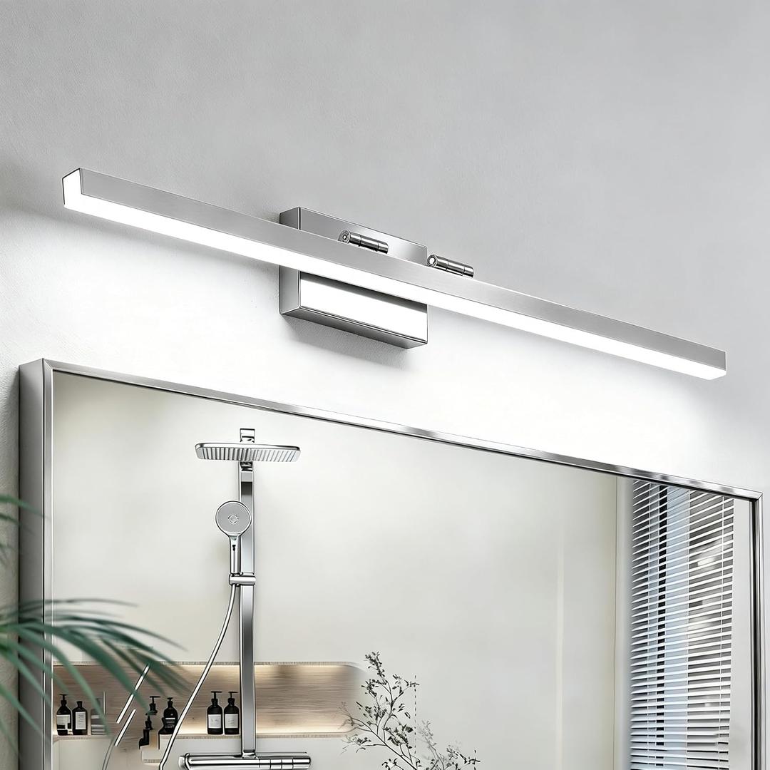 IZORRO Modern Bathroom Vanity Light 40 inch, Rotatable, 32W Dimmable Led Bathroom Light Fixture Over Mirror, Chrome Vanity Light Bar (Cool White 6000K)