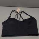 IBL Isoft Sports Bras for Women Molded Cup, Ribbed Strappy Criss Cross Back Light Support for Yoga Gym Workout, Size -Medium