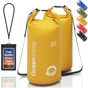 Oceandrybag - Waterproof Dry Bag Backpack - Floating Dry Sack Portable for Kayaking, Beach, Rafting, Boating, Hiking, Camping, Fishing with Waterproof Phone Case, 20l