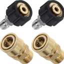 Tool Daily Pressure Washer Adapter Set, Quick Connect Kit, Metric M22 15mm Female to M22 Male Fitting, 5000 PSI, 4 Pcs