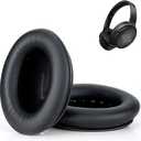 Replacement Ear Pads Cushions for Bose QuietComfort (QC) 45 35 35ii Noise Canceling Headphones, Ear-Muff Ear-Cup with Soft Leather and Comfort Memory Foam, Added Thickness (Black)
