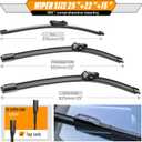 AUTOBOO 25"+22" Windshield Wipers with 15" Rear Wiper Blade Replacement for Volkswagen VW Tiguan 2018 2019 2020 2021 2022 2023 2024 2025 -Original Factory Quality (Pack of 3)