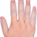 20 PCS Gel Finger Sleeve Protectors - Silicone Finger Sleeves Cushions and Protects - Finger Cots Bandages Provide Relief for Finger Cracking, Corns, Blisters and Calluses Protect (Clear)