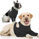Nanaki Adjustable Dog Leg Protector to Stop Licking, Soft Surgical Recovery Sleeves for Front Leg Injuries, Breathable Wound Cover, Anti-Lick Sleeves (XL(Chest Girth:24.80"-29.92"), Black)