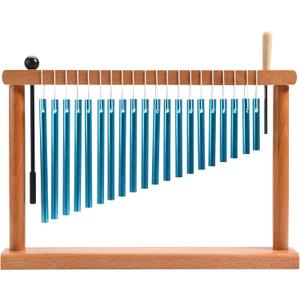 20 Tone Chime Table Top Wind Chime Bell Music Percussion Instrument with Mallet, Blue