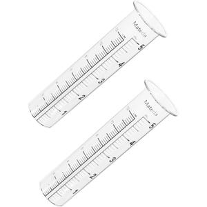 5" Capacity Rain Gauge Glass Replacement Tube, Lip Design, Great for Yard Garden Outdoor Home (2)