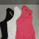 Cotton Racerback Long Tank Tops for Women Tunic Layering Sleeveless Undershirts Moisture Wicking 3 Packs, S