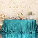 Eternal Beauty Sequin Tablecloth, 60x102 Inch Teal Rectangle Glitter Table Cover for Cake Dessert Exhibition Party Birthday Events (Teal)