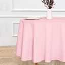 sancua Round Tablecloth - 90 Inch - Water Resistant Spill Proof Washable Polyester Table Cloth Decorative Fabric Table Cover for Dining Tables, Buffet Parties and Camping, Pink