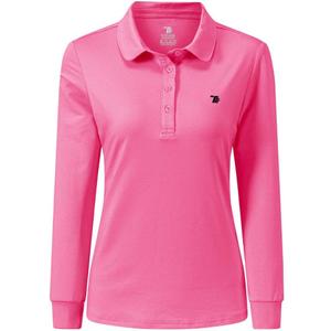 AIRIKE Golf Polo Shirts for Women Long Sleeve Colourful Quick-Dry Workwear & Activewear-Women's Athletic Apparel (Small, Rose)