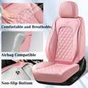 Coverado Full Set Car Seat Covers, Luxury Faux Leather Waterproof Seat Covers, Pink Car Seat Protectors, Universal Fit for Most Cars, Automotive Seat Covers-Pink