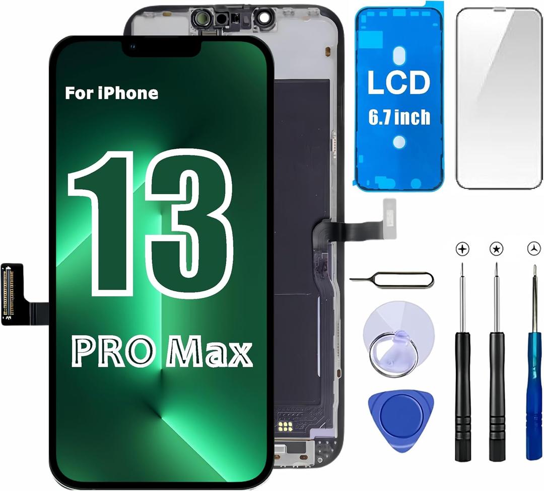 Select US for iPhone 13 Pro Max Screen Replacement 6.7 inch,LCD Display Touch Screen Digitizer Assembly with Repair Tools Set, Compatible with Model A2643, A2484, A2641, A2644, A2645