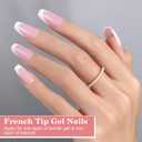 2 x Press on Nails, Medium Coffin French Soft Gel Nail Tips, 256pcs French Tip Press on Nails Pink, No Need to File Tips Pre-lasting, Full Cover Fake Nails Extension for Women Nail Art DIY 16 Sizes