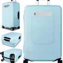 Slohif Luggage Cover for Suitcase Tsa Approved Protector - Luggage Sleeve Suit Case Cover Travel Stretch Large Baggage Case Protective Washable Fit 26-28 Inch Light Blue