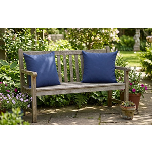 Outdoor Pillow Set, 24x24 Inch Water-Resistant & Fade-Resistant Outdoor Chair Pillows with Removable Cover for Patio Chair, Sofa,Navy Blue (Set of 2)