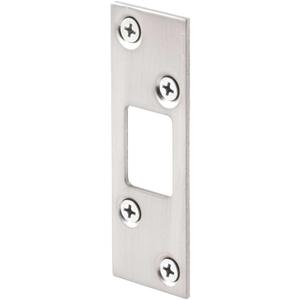 Prime-Line E 2461 1-1/4 In. Satin Nickel Plated Stamped Steel Constructed Deadbolt Strike (3-Pack)