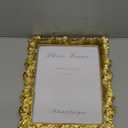 Gold 8x10 Picture Frames Vintage Photo Frame Rose Gold Flower Leaf with Glass Front Antique Picture Frame for Tabletop Wall Hanging (Gold Leaf-8x10)