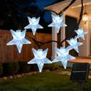 Solar Star Oudoor Lights, 100 LED White Solar String Lights Outdoor Waterproof, 55FT White Twinkle Lights with 8 Modes for Garden, Patio, Camping, Wedding