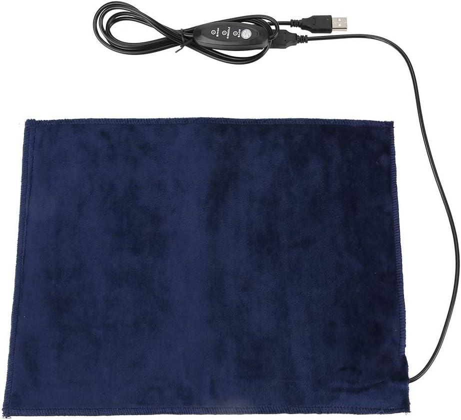 USB Pet Heating Pad 5V 2A USB Electric Cloth Heater Pad Washable Foldable Pad 45 3-Mode Adjustable Temperature and Timer USB Heated Blanket for Clothes Seat Pet Warmer (9.5x11.8in)