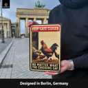 3 x Vintage Tin Sign - Gates Closed Chickens, Decor for Coop & Outdoor, Chicken Lover Gifts, Metal Signs 12x8