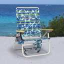 Tommy Bahama 4-Position Extended seat Height Easy in-Easy Out Folding Backpack Beach Chair, 35.43"x24.69" X 25.20"