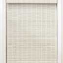 Radiance Cordless Bamboo Roman Shades for Windows - Bamboo Blinds for Semi-Private Light Control - Easy to Lift & Fold Up Window Shades - White - 39" W x 64" L - (2215338E)