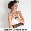 80s Costume Accessories Set for Women, Black Holographic Pack Fishnet Gloves Leg Warmer Lace Headband Cross Jewelry, 1980s Fancy Prom Dress Party Outfit