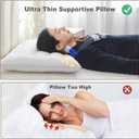 Thin Pillow for Stomach and Back Sleeper Low Pillow Flat Bed Pillow Flat Design Pillows Ultra Slim 2.5 Inches Deeper Sleep (Pack of 1)