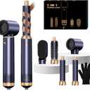 Blow Dryer Brush 5 in 1, Negative Ion Hair Dryer Brush Set Upgrade Hot Air Brush Air Styler Curling Wrap Air Curler, Curling Iron Hair Styling Tools As A Gift for Straight/Curl/Drying/Smoothing (Blue)