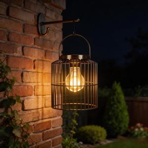 Solar Lanterns Outdoor Waterproof, Metal Hanging Solar Light for Outside Garden Patio Porch Table, Outdoor Decorative Lantern with Bright Warm White Light