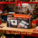 HORUSDY 4-Piece Large Magnetic Parts Tray Set, Stainless Steel Heavy Duty 9.5" W x 5.5''L Square and 4.5" Round Magnetic Trays Tools Parts Tray