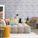 Commomy Brick Peel and Stick Tile - 10 pcs 11.8”x 11.8” (Covers 9.7 sq.ft) Small Size PVC Printable Faux Brick Wall Panels Brick Wallpaper Wall Paneling for Kitchen,Bedroom,Bathroom,Living Room