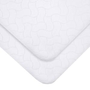 American Baby Company 2 Pack Waterproof Flat Reusable Multi-use Pad Protector, Quilt-Like Multi-use Protective Mattress Pad Cover for Babies, Adults and Pets, White, 18" x 27"