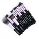 B&R MALL Makeup Brush Set with LED Mirror – Supper soft Brushes for Flawless Foundation, Concealer, Eyeshadow & More | Lightweight, Versatile, Perfect for On-the-Go Touch-Ups (Purple Black)
