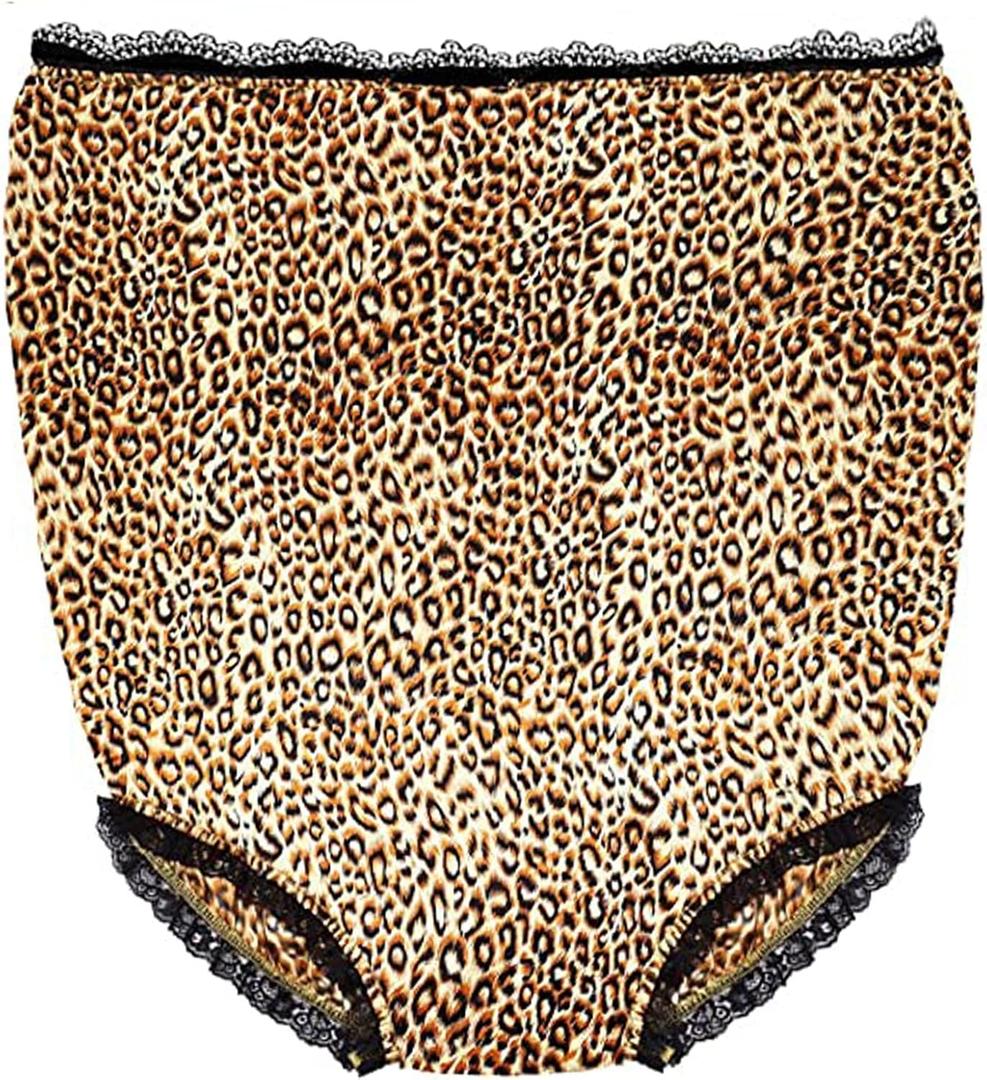 Plus Size Funny Joke Gag Gift Underwear Great Oversize Granny Panties For Man And Woman Laugh Out Loud Prank For Party Funny Style Underwear (LEOPARD)