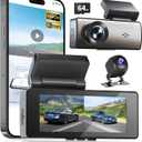 4K+2K Car Dash Cam Front and Rear, 2 Channel Dual Dash Camera 64G Card, Advanced Star-Level Night Vision,24H Parking Mode,Loop Recording,G-Sensors,3.16" Screen, 5GHz WiFi & APP Control