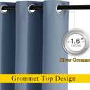 NICETOWN Half Window Curtains for Bedroom - Silver Grommet Modern Thermal Insulated Home Decor Window Coverings for Nursery/Flat, Stone Blue, W52 x L54, Set of 2