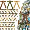 Riceshoot 30 Pcs Christmas Velvet Bow, 6 x 8 Inch Rustic Crafts Gift Bows Nice for Christmas Tree, Garland, Large Gifts, Parties, Indoor or Outdoor Decorations(Retro)
