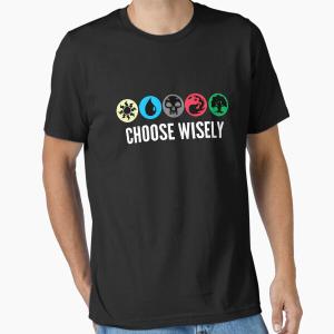 Choose Wisely Gamer Mana Symbols Gathering Magic T-Shirt, XL
