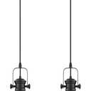 2 Pack Pendant Lights Kitchen Island, 7.5" Black Pendant Lighting with Clear Seeded Glass Shade, Farmhouse Hanging Light Fixtures for Dining Room, AD-22151-1P2-BK