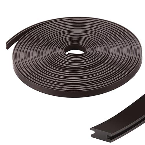 Wonderjune 134 Inch Shower Door Magnetic Strip Replacement Flexible Magnetic Strip Insert for Framed Semi Framed Swinging Glass Shower Doors, Black(1 Roll)