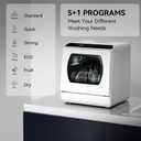 Hermitlux Countertop Portable Dishwasher, Built-in 5-Liter Water Tank