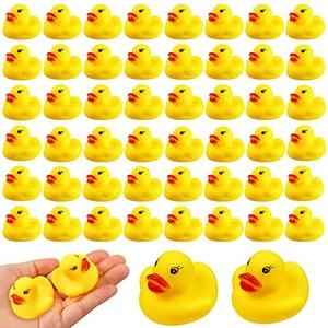 Rubber Ducks Bath Toys 50PCS Mini Ducks Bulk for Kids Baby Shower Decorations Birthday Party Favors Gift Classroom Summer Beach Pool Activity Carnival Game
