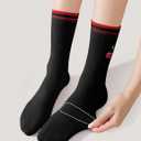 THANTH Pilates Grip Socks for Women Yoga Non Slip Sticky Athletic Crew Grippy Socks Cute Barre Workout Hospital Sock (5-10, 2pack-white+black)