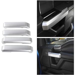 Voodonala for F150 Silver Inner Door Handle Covers Trim for Ford F150 F250 F350 2015 2016 2017 2018 2019 2020 (ABS,4Pcs,Silver)